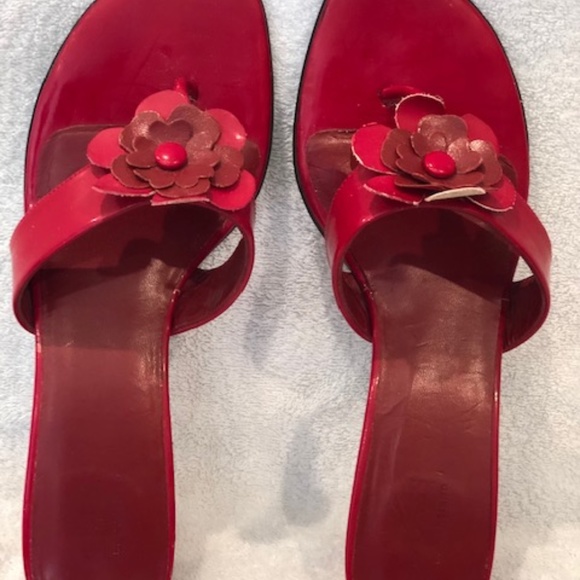 Guess red patent leather sandals, thong style - Picture 1 of 5